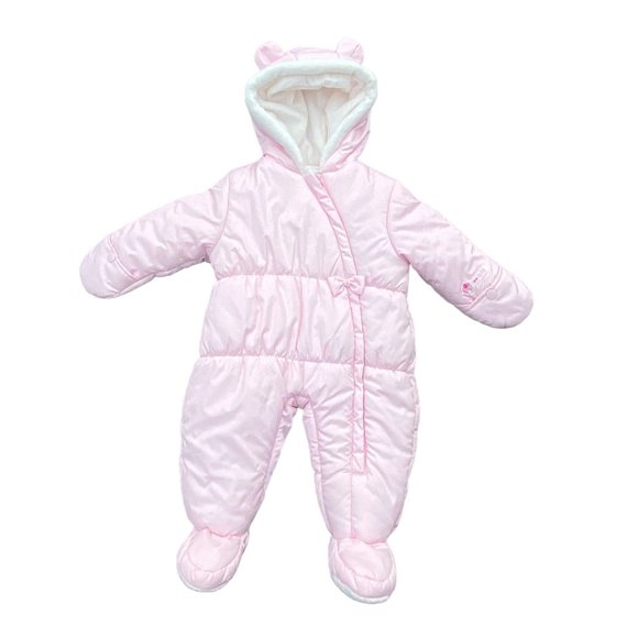 Just One You Baby Bear Quilted Puffer Pink One-Piece Infant Snowsuit-6-9 mos - Picture 15 of 15